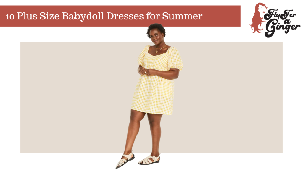 Sewing Pattern Plus Size Puffy Sleeve Dress, Babydoll Dress
