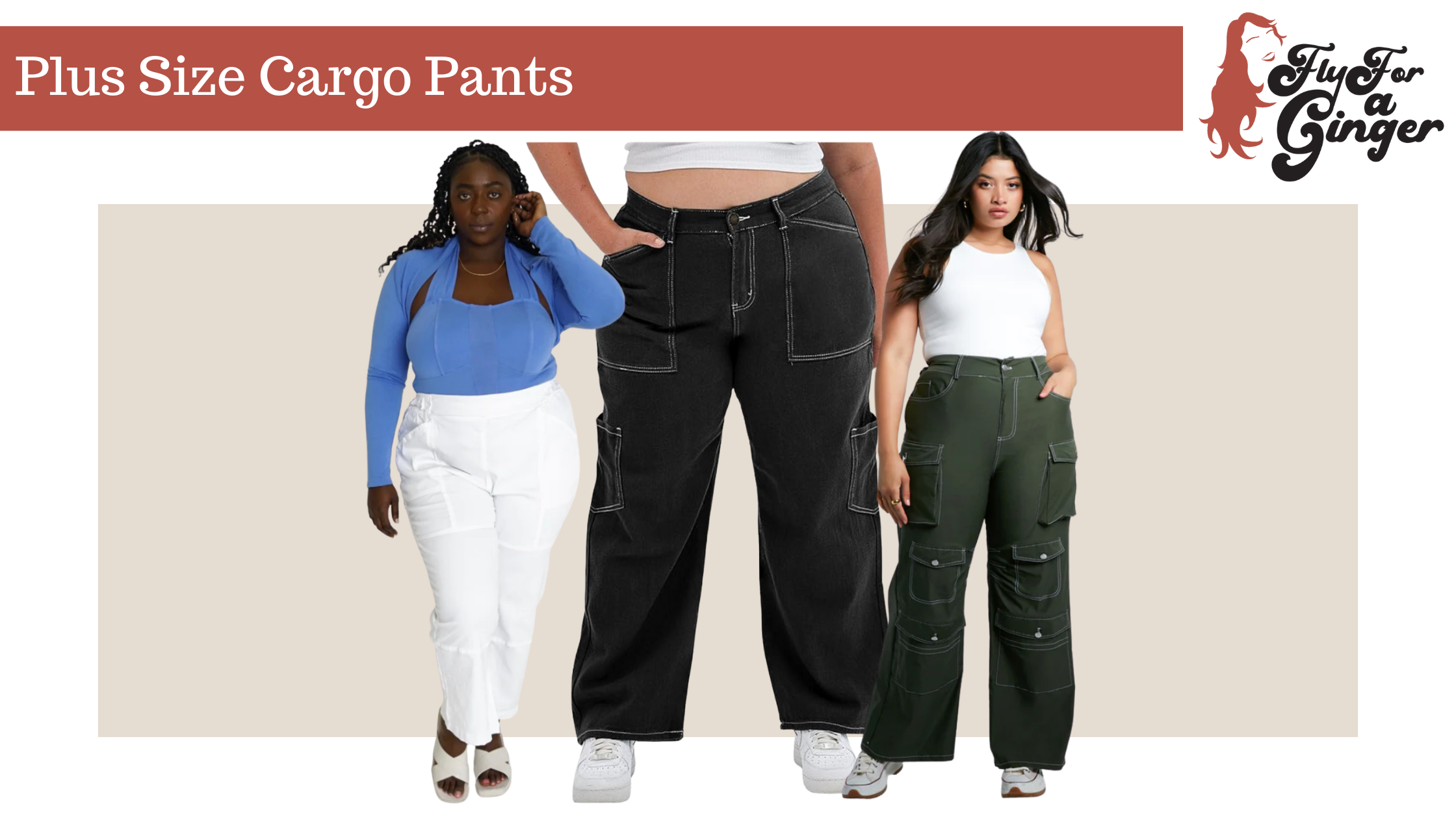 Plus Black Cargo Pants